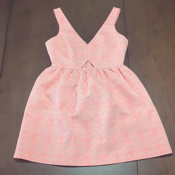 open lace back dress ZARA. Pink satin midi dress. TS – Hibuy market main image 0